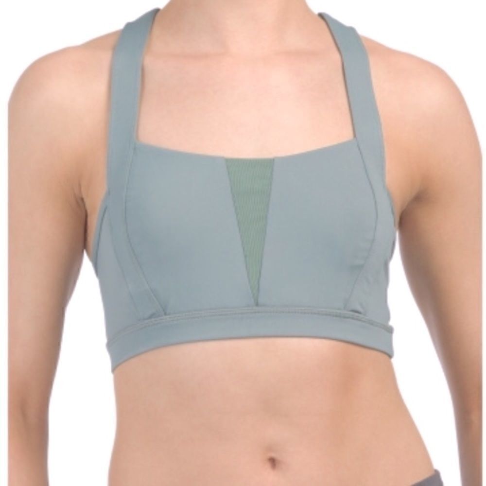 Week-end Mesh Insert Purple Unlined Lounge Racerback Sports Bra
